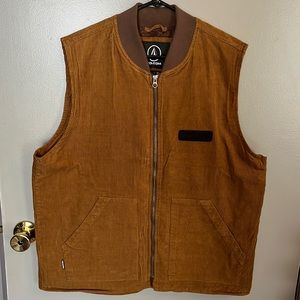 Volcom C Provost Vest, L, Brown Cotton Corduroy